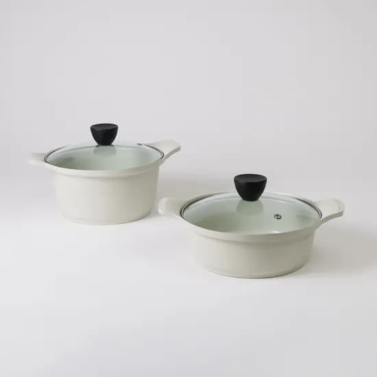 매일 쓰는 양수 전골 냄비세트 화이트 16+20cm