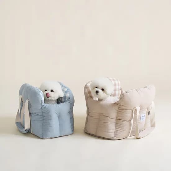 코튼 체크 구름 이동가방 2size 2colors