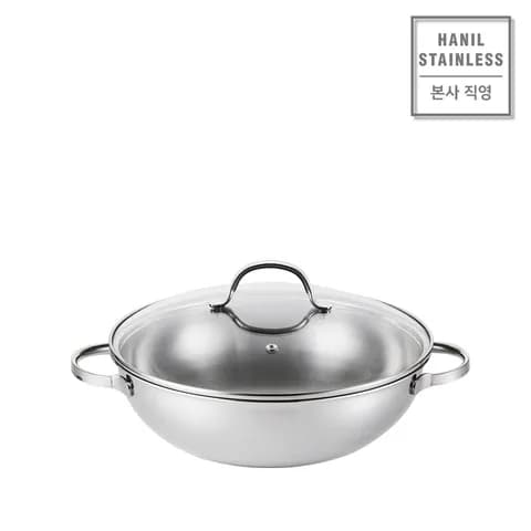 통3중 IH 인덕션 오딘 스텐냄비 궁중전골 웍 양수 26cm