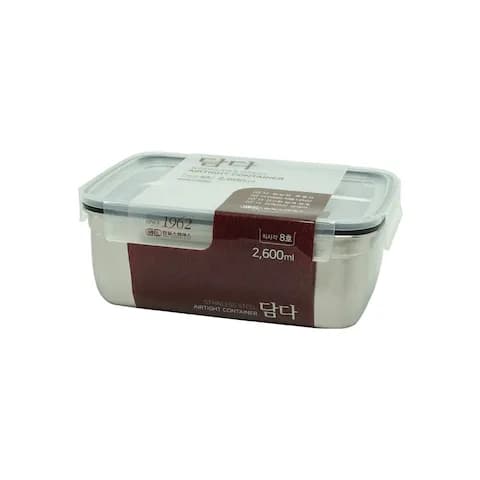 담다 직사각 스텐 밀폐용기 반찬통 8호 2600ml