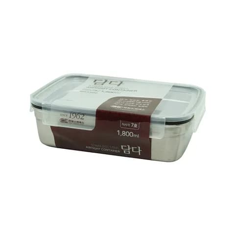 담다 직사각 스텐 밀폐용기 반찬통 7호 1800ml