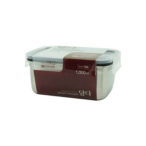 담다 직사각 스텐 밀폐용기 반찬통 6호 1000ml