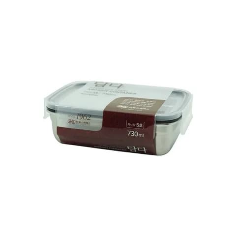 담다 직사각 스텐 밀폐용기 반찬통 5호 730ml