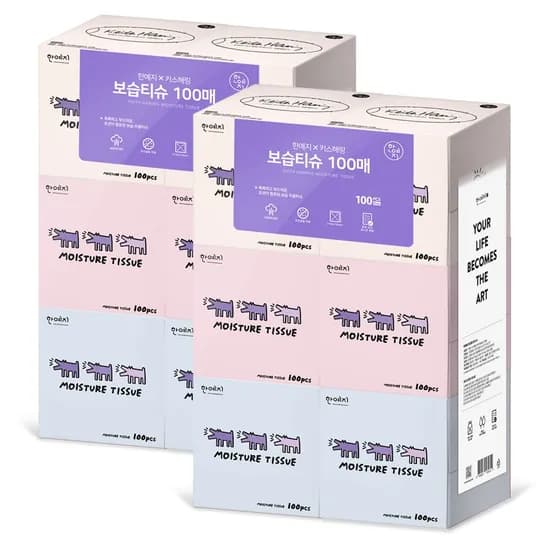 키스해링 보습 미용티슈 100매 6입 2팩