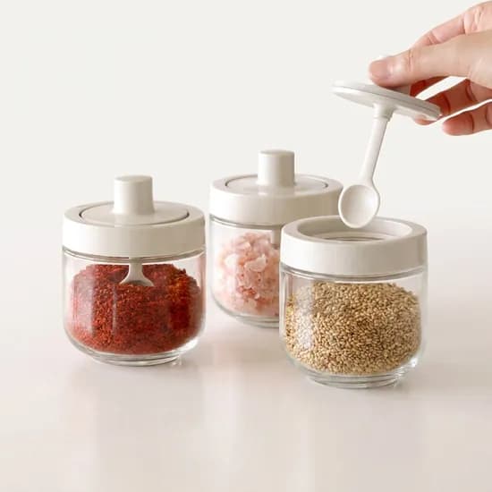 로망키친 아이보리 일체형 스푼양념병 350ml 3P세트