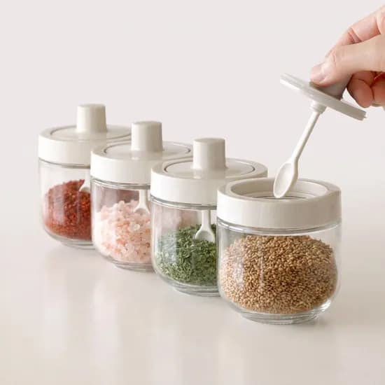 로망키친 아이보리 일체형 스푼양념병 350ml 4P세트