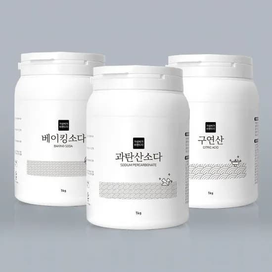 베이킹소다+과탄산소다+구연산 다목적 세정제 1KG x 3개(용기)