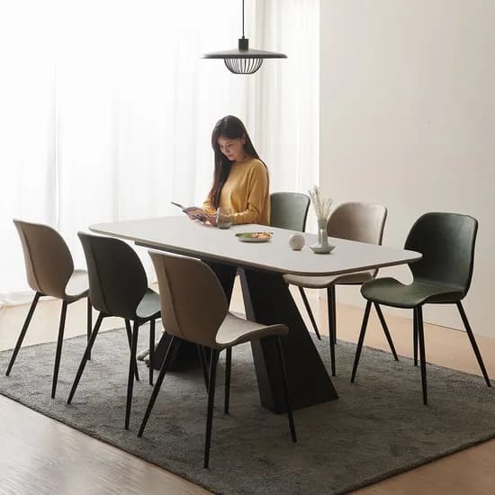 쿠폰가 439,000원/말론 24T 포세린 세라믹 6인용 식탁세트 1800(의자6)