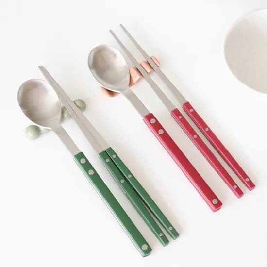 보겐 쌍띠에 샤틴 수저세트(숟가락+젓가락) 4colors