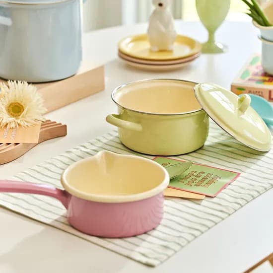 법랑 번트 양수냄비 16cm + 번트 밀크 소스팬 12cm 세트
