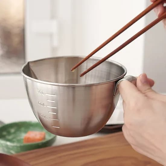 국산304 스텐 라면 계량컵 믹싱볼 750ml 총 2개