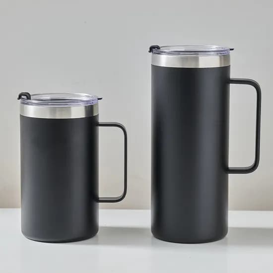 에코티 스테인리스 이중진공 대용량 점보 머그컵 1000ml 블랙