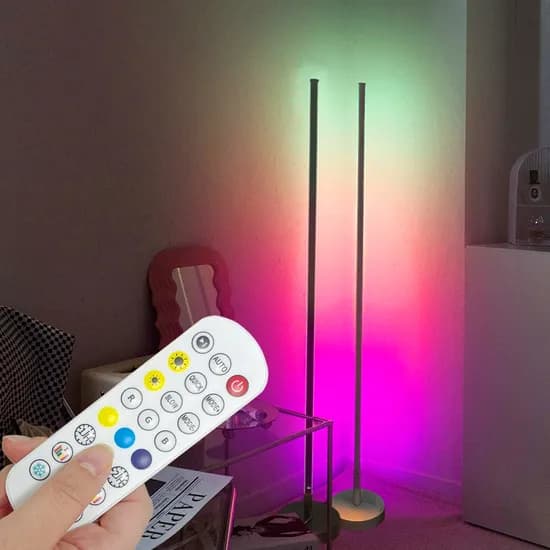 RGB 플로어 LED 장스탠드 컴퓨터방 스탠드 조명 무드등 2colors(리모컨 포함)