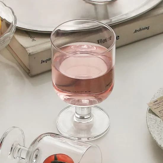 도톰한 일자 고블렛잔 홈카페 유리컵 맥주잔 280ml 와인잔