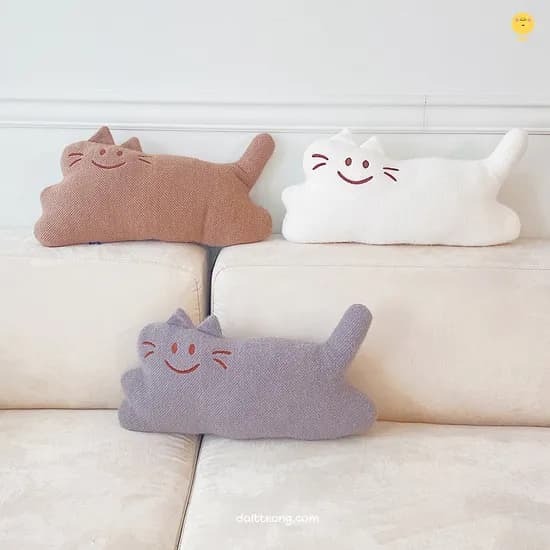 귀여운 말랑 고양이 쿠션 4color_거실 침실 감성 허리 등받이