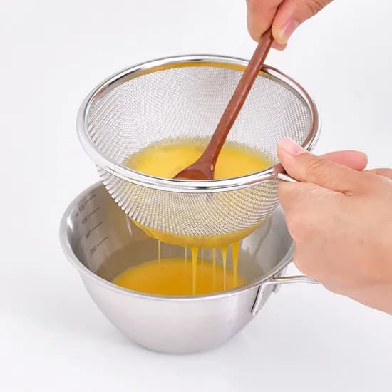 스테인리스 뉴 미니 숏핸들 믹싱볼 채반 세트 13cm 500ml 과일 야채 바구니 채망