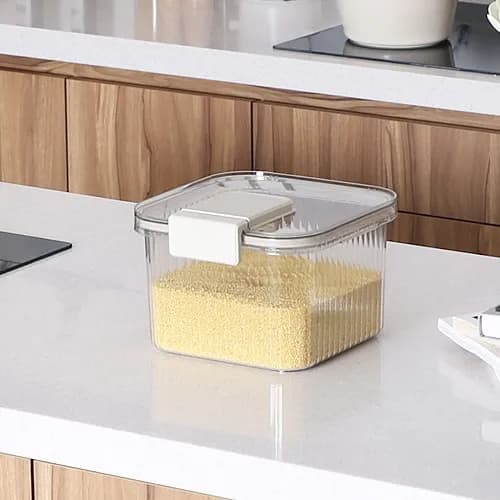 퀴진드마망 투명 진공 밀폐 쌀통 잡곡통 잡곡용기 사료 보관 통(5kg)