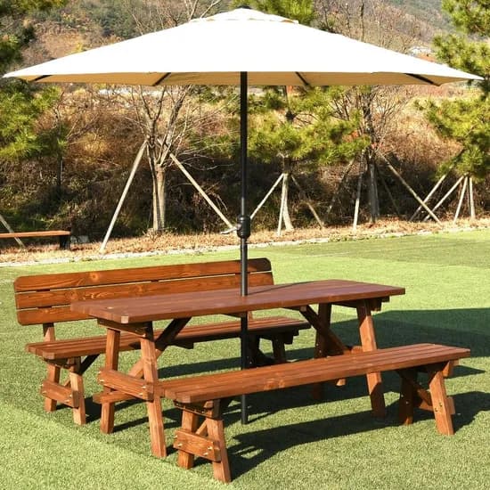 100% 통 원목 야외 테이블 세트 야외용 파라솔 탁자 편의점 테라스 정원 식탁 178,000원