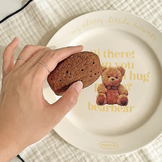 허그 베어 플레이트 디저트 플레이팅 접시 곰돌이 접시 대