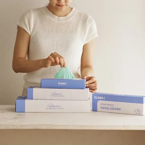 국산 베이비파우더 향기나는 뽑아 쓰는 비닐봉투 100매 4사이즈 기저귀봉투 배변봉투