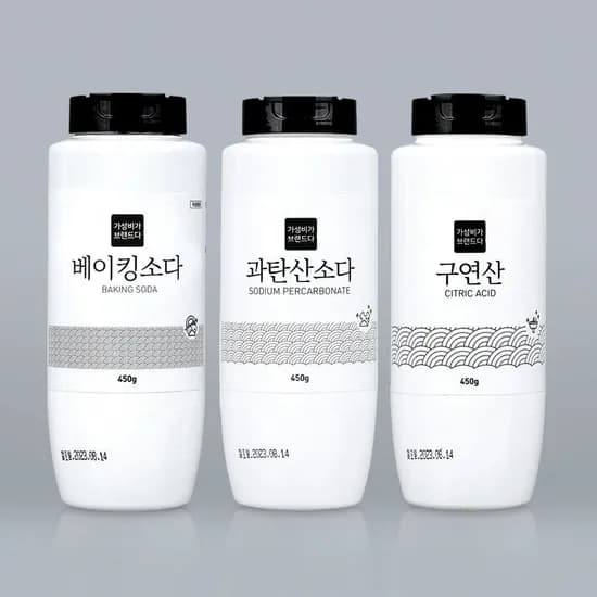 톡톡톡 뿌리는 과탄산소다+구연산+베이킹소다 450G x 3개