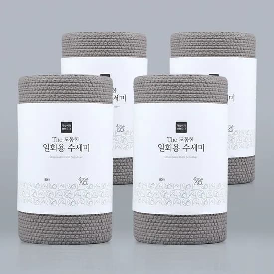 The 도톰한 일회용 수세미 롤타입 80매 x 4롤(총 320매)