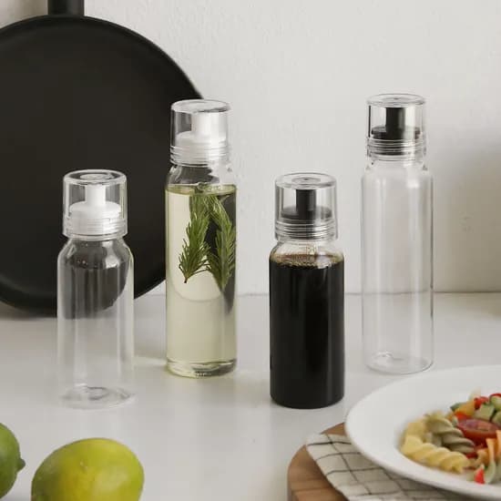 클린 흐르지 않는 오일병 유리 실리콘 양념병 소 200ml 2P