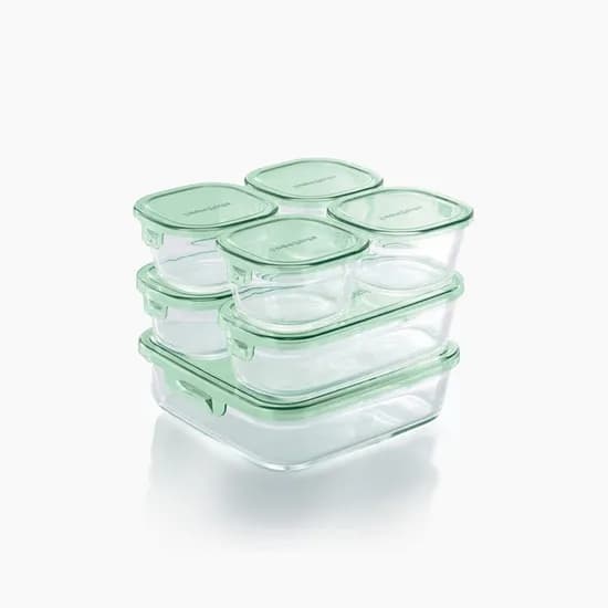 내열유리 오븐글라스 사각 냉장고정리용기 반찬통 세트 7P