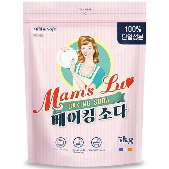 베이킹소다 파우치 5kg 프렌치 프리미엄 1등급원료 과일야채세척세제