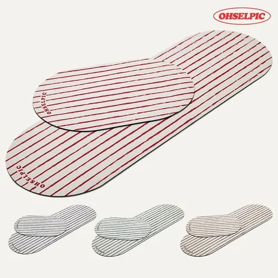 스트라이프 빨아쓰는 규조토 발매트 욕실 주방 화장실 싱크대 미끄럼방지 매트 2종세트 M+L