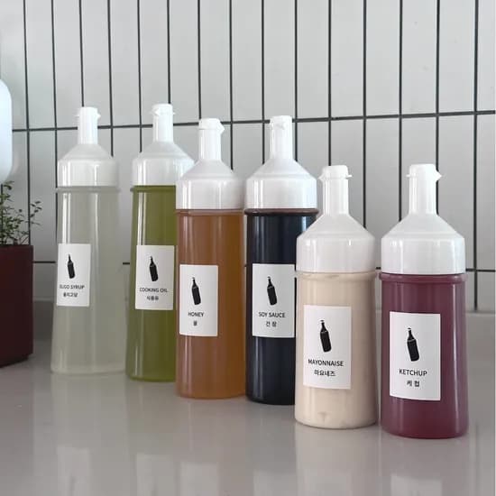 뚜껑 일체형 소스통 BPA FREE 오일병 양념통 400ml