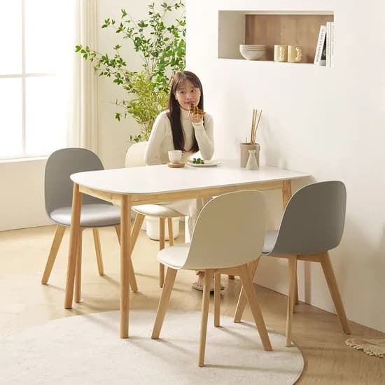 쿠폰가 203,150원/모울 반타원 12T 포세린 세라믹 4인용 식탁 테이블 세트 1200
