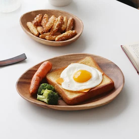 아카시아 조약돌 접시 중