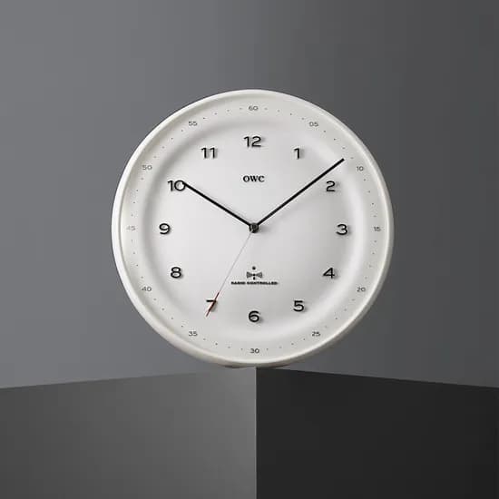 OWC플레이트 RC 전파수신 자동시간맞춤 신혼집 집들이선물 벽걸이벽시계 OWA-1011RC