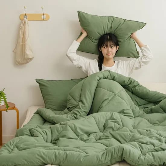 보들보들 몽글머핀 복숭아촉감 먼지없는 옥수수솜 간절기 사계절 차렵이불세트 SS Q