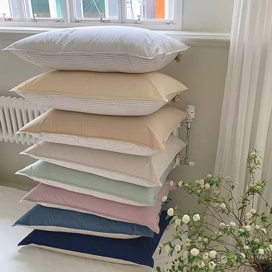 라인 스트라이프 60수 고밀도 순면 양면 베개커버 5070 (8colors)