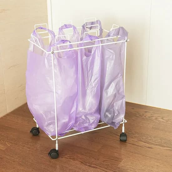 3단 재활용 분리 수거 대 쓰레기 통 배출 거치대 카트