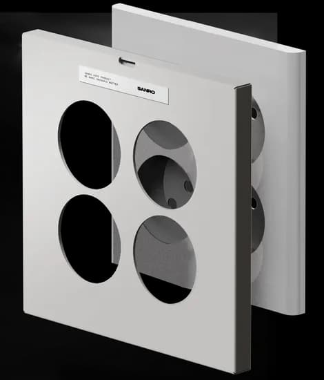 인더스트리얼 무광 4구 콘센트 커버 크림