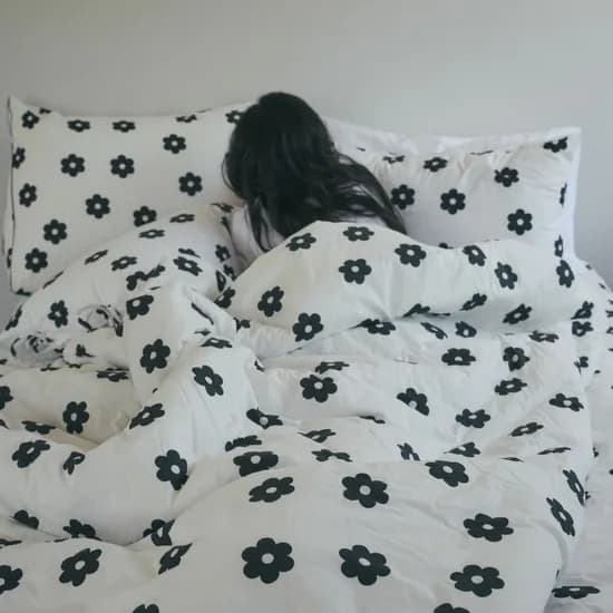 블랙 플라워 60수 고밀도 순면 사계절 차렵이불