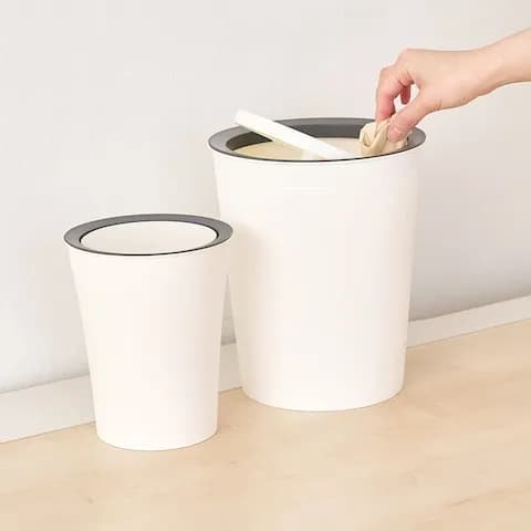 심플 원형 스윙 휴지통 쓰레기통 2size