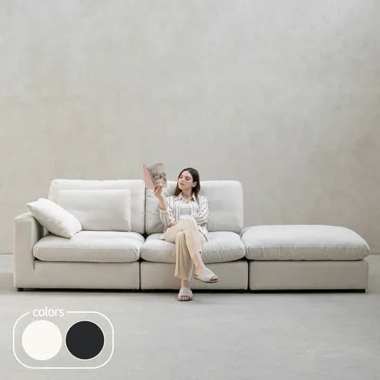 포레스트 3.5인 구스 패브릭 모듈 소파 (쿠션 3개 증정)