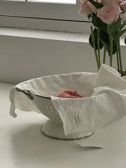 화이트 플라워 키친크로스