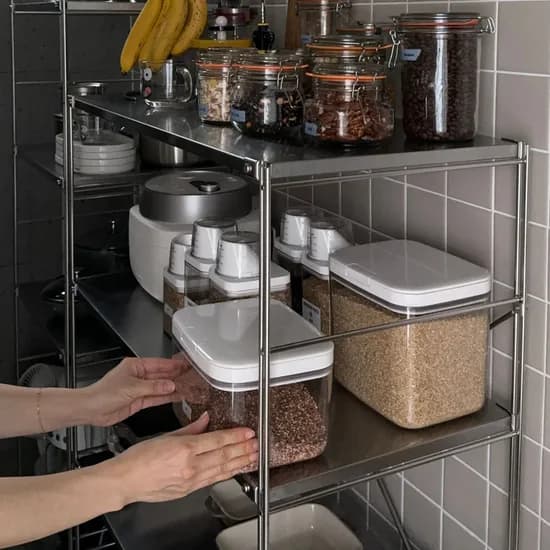 밀폐형 원터치 잡곡통 냉장고 밀폐 쌀통 곡물 보관용기