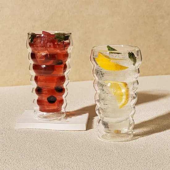 1+1 몬즈 더블월 내열유리 이중컵 트리앙 360ml (총2P)