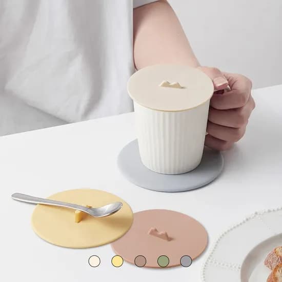 홈카페 심플 실리콘 컵뚜껑 머그컵 덮개 10cm