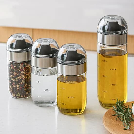 블랙엣지 커브드 내열유리 오일병 참기름병 간장 소스병 250ml 5p 세트