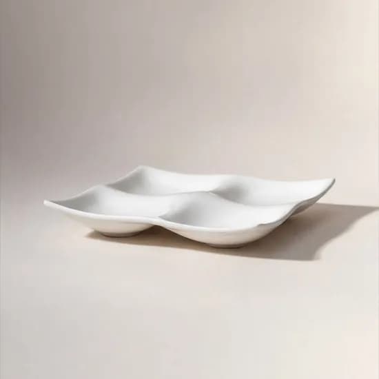 마일드 화이트 4절 나눔접시 소 17cm 2P/4P