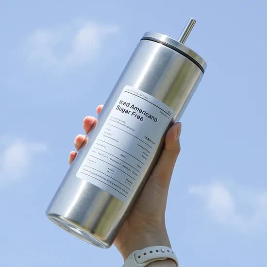 카페 304스텐 슬림 대용량 빨대 텀블러 보온병 700ml