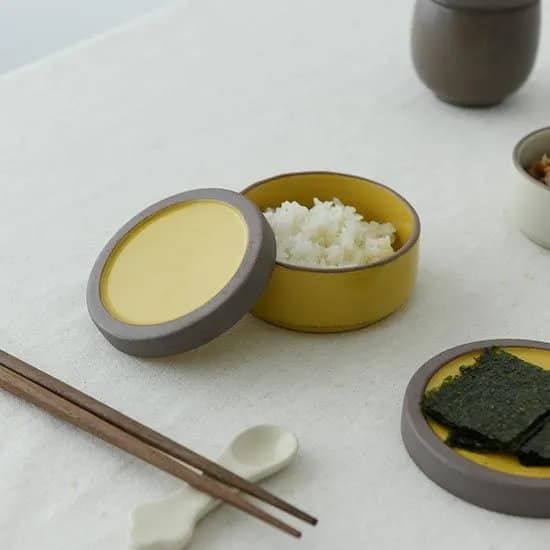 포슬착착 도자기 뚜껑 공기 밥그릇 M