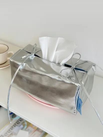 Tied Ribbon Tissue Case Silver 티슈케이스 티슈커버 휴지케이스 33,250원
